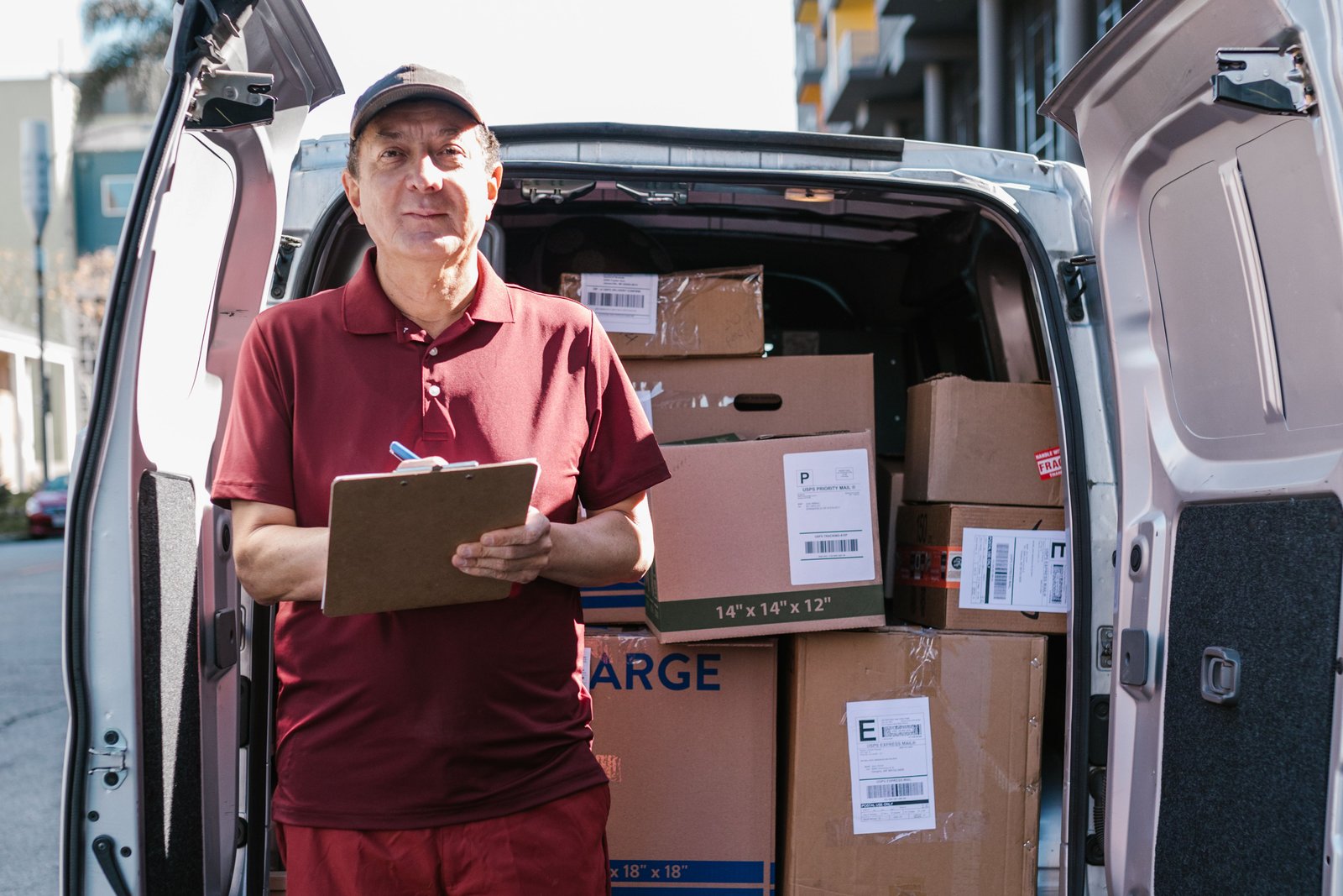Securely packaged cargo ready for storage